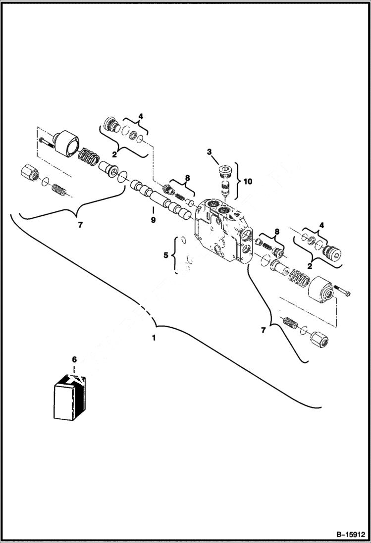 Схема запчастей Bobcat 337 - CONTROL VALVE (Swing Section) HYDRAULIC SYSTEM