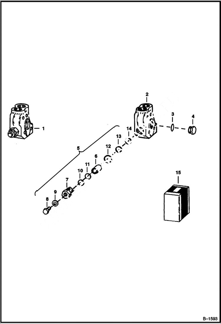 Схема запчастей Bobcat 900s - VALVE SECTION (Inlet) HYDRAULIC SYSTEM