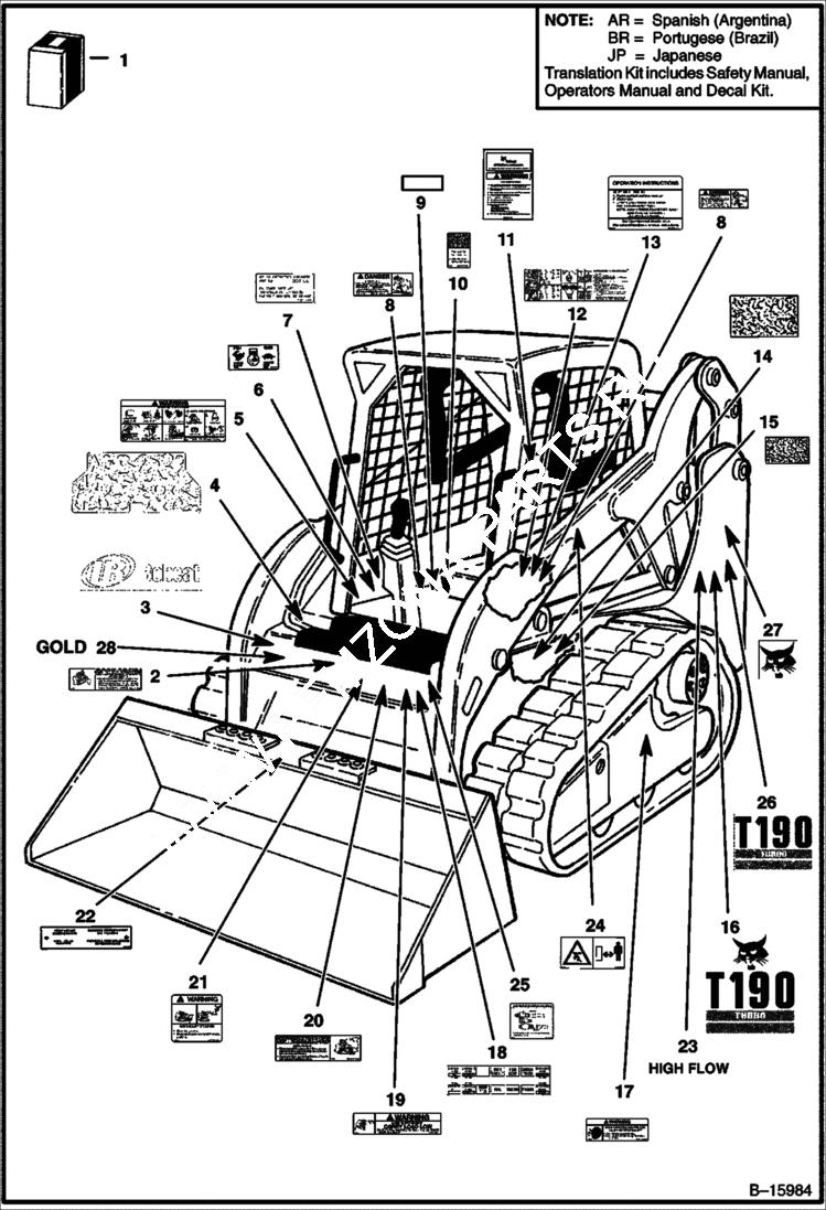 Схема запчастей Bobcat T-Series - DECALS ACCESSORIES & OPTIONS
