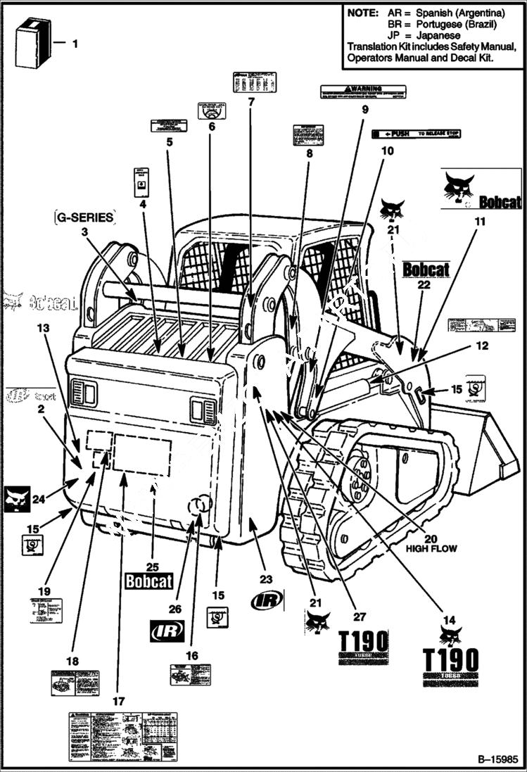 Схема запчастей Bobcat T-Series - DECALS ACCESSORIES & OPTIONS