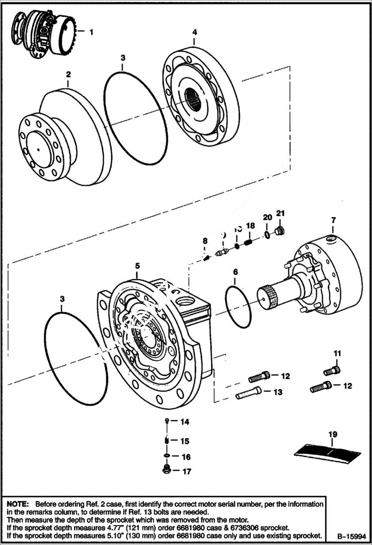 Схема запчастей Bobcat T-Series - HYDROSTATIC MOTOR HYDROSTATIC SYSTEM