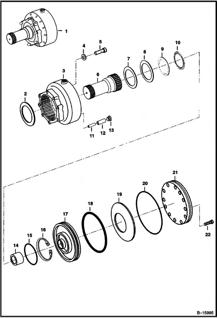 Схема запчастей Bobcat T-Series - HYDROSTATIC MOTOR (Brake Assembly) HYDROSTATIC SYSTEM