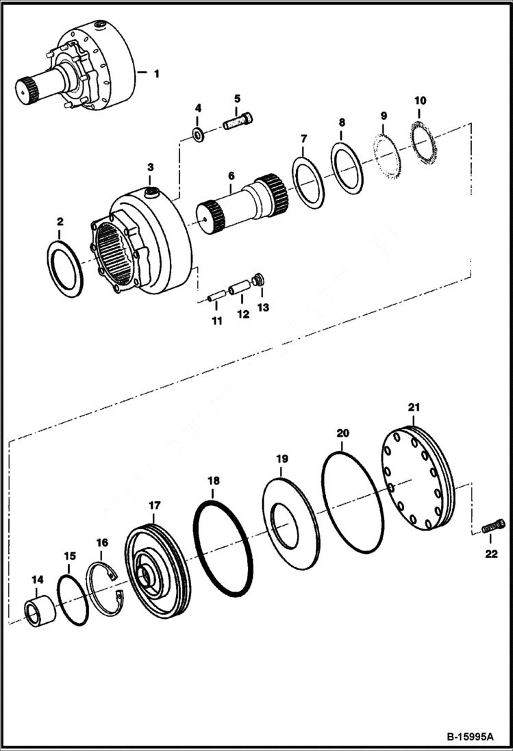 Схема запчастей Bobcat T-Series - HYDROSTATIC MOTOR (Brake Assembly) HYDROSTATIC SYSTEM