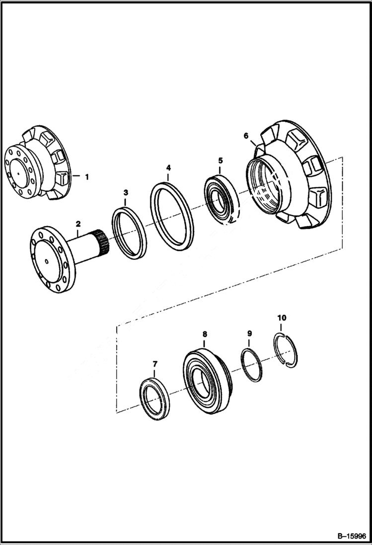 Схема запчастей Bobcat T-Series - HYDROSTATIC MOTOR (Front Housing) HYDROSTATIC SYSTEM