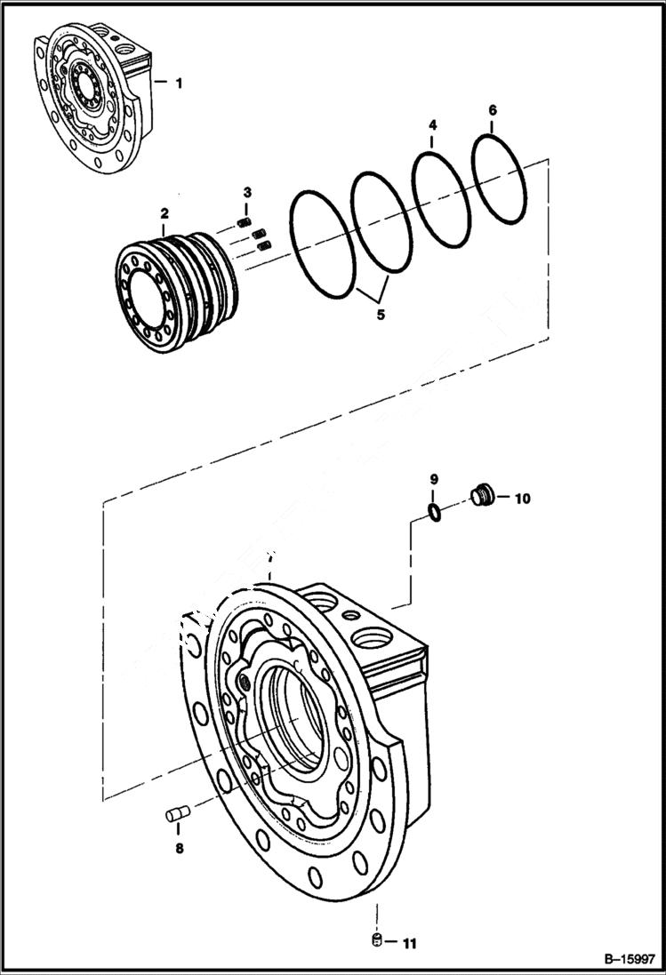 Схема запчастей Bobcat T-Series - HYDROSTATIC MOTOR (Rotor Group & Rear Housing) HYDROSTATIC SYSTEM