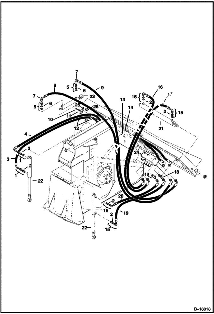 Схема запчастей Bobcat WHEEL SAWS - WHEEL SAW (Hydraulic Circuitry) (WS18 991800101 & Above) (WS24 991900101 & Above) Loader