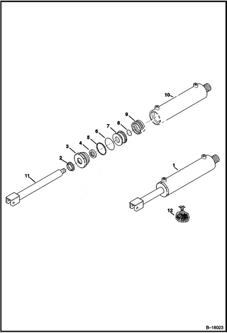 Схема запчастей Bobcat WHEEL SAWS - WHEEL SAW (Trench Cleaner Cylinder) (WS18 991800101 & Above) (WS24 991900101 & Above) Loader