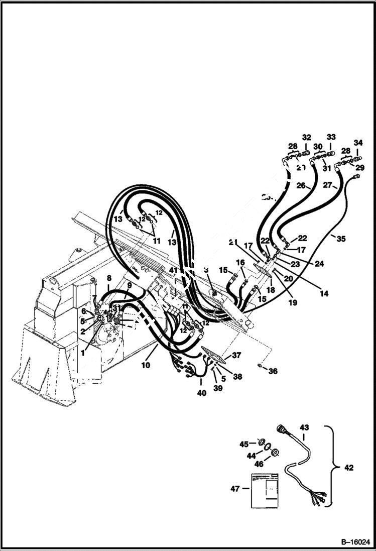 Схема запчастей Bobcat WHEEL SAWS - WHEEL SAW (Hydraulic & Electric Circuitry) (WS18 991800101 & Above) (WS24 991900101 & Above) Loader