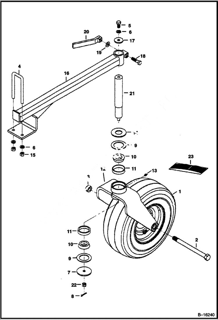 Схема запчастей Bobcat POWER RAKE - POWER RAKE (Caster Wheel Assy) (72 925100720 & Above) Loader