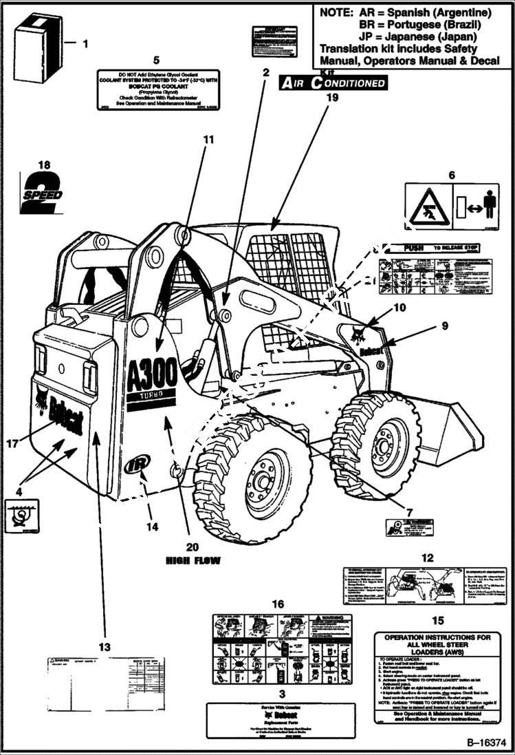 Схема запчастей Bobcat A-Series - DECALS ACCESSORIES & OPTIONS