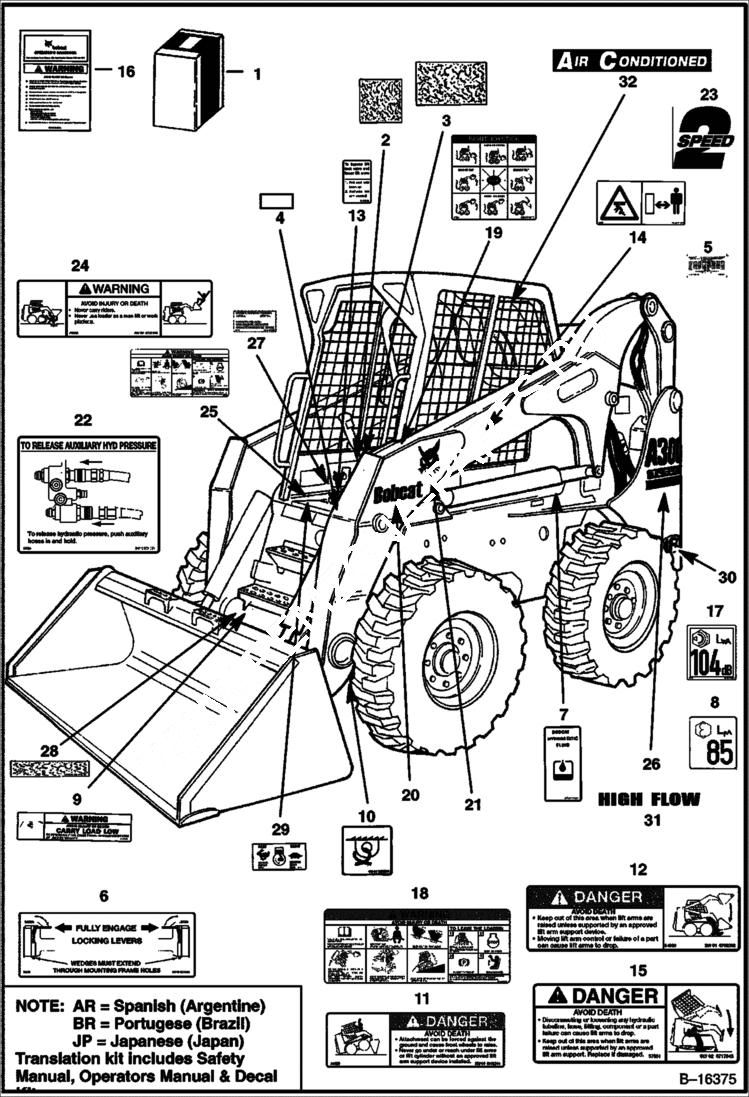 Схема запчастей Bobcat A-Series - DECALS ACCESSORIES & OPTIONS