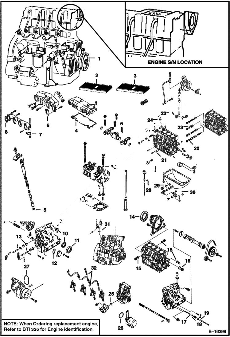 Схема запчастей Bobcat 800s - ENGINE & GASKET KITS REPLACEMENT ENGINE