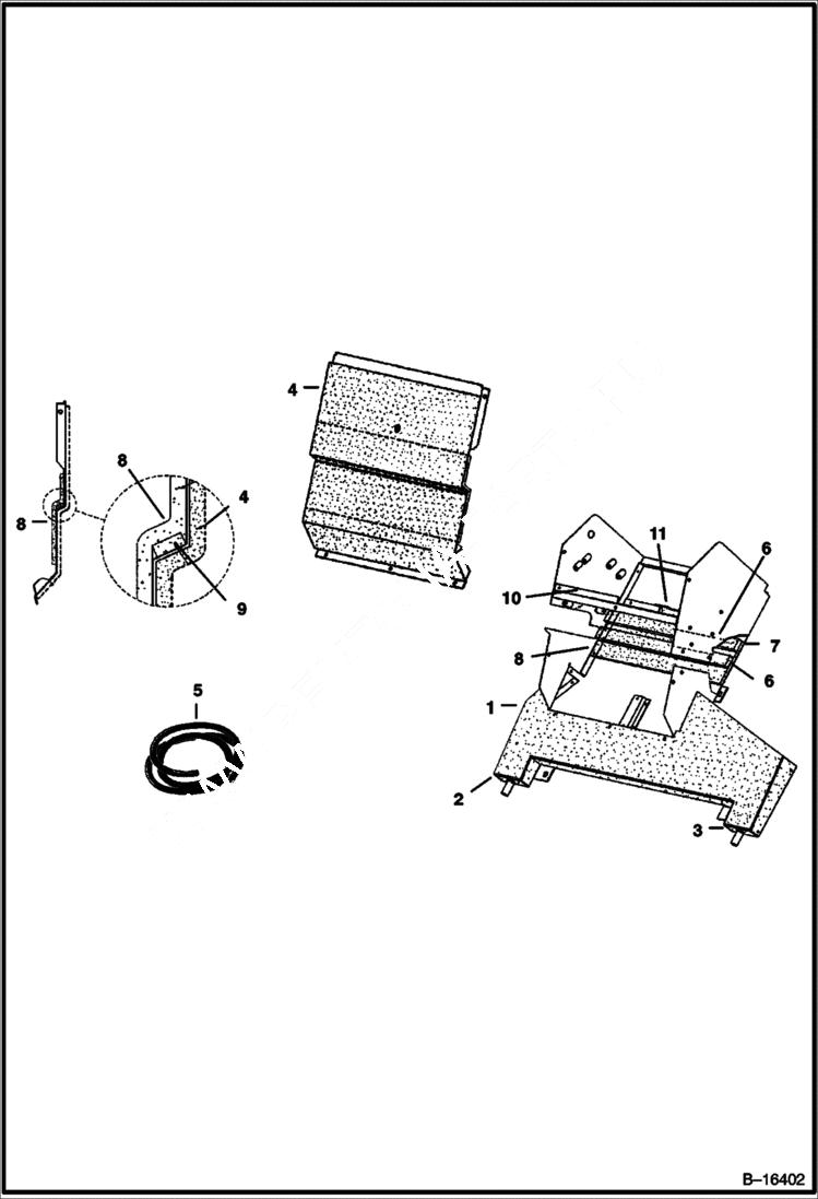 Схема запчастей Bobcat 800s - HEATER & A/C (Insulation) ACCESSORIES & OPTIONS