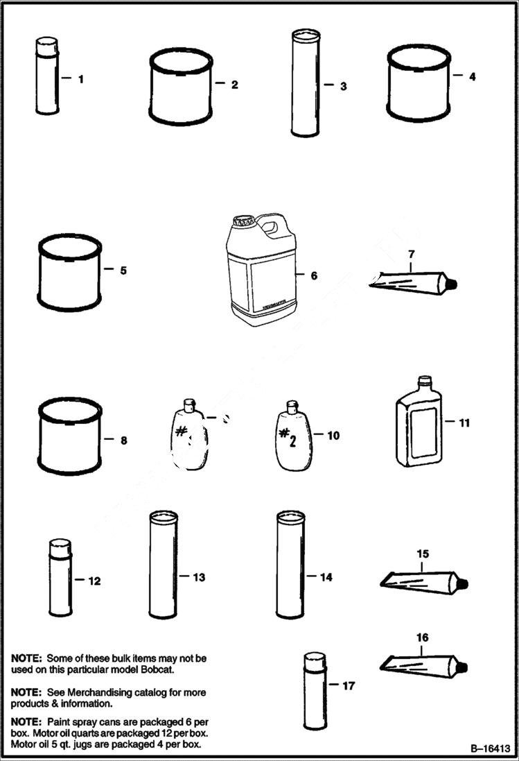 Схема запчастей Bobcat A-Series - BULK ITEMS (See Note) ACCESSORIES & OPTIONS