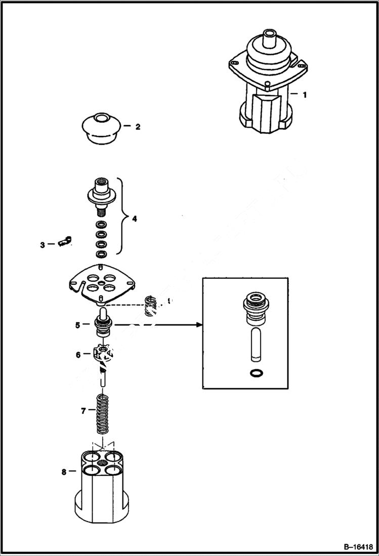 Схема запчастей Bobcat 337 - TRAVEL CONTROLLER (Joystick) (S/N 233311869 & Below, 233211877 & Below) HYDRAULIC SYSTEM