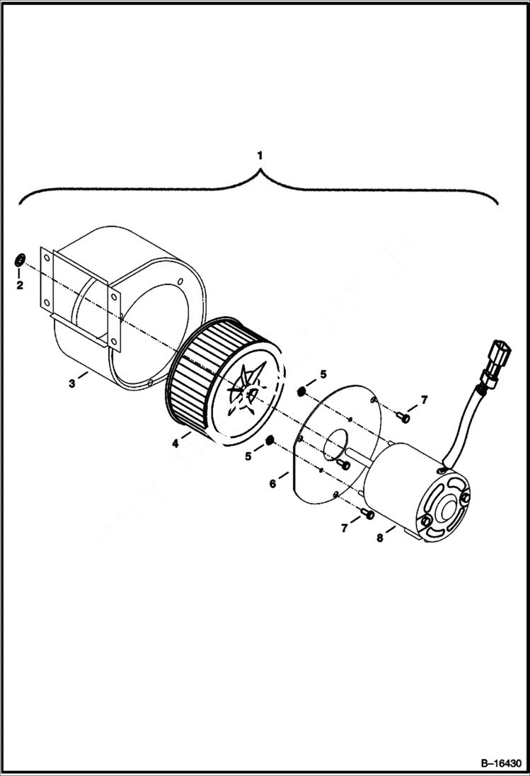 Схема запчастей Bobcat Mini Tracks Loaders - BLOWER ASSEMBLY POWER UNIT