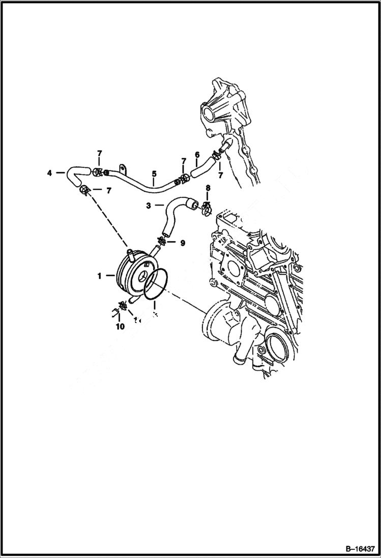 Схема запчастей Bobcat 337 - OIL COOLER (Kubota - V2003T) (S/N 2333 & Below and 2332 & Below) POWER UNIT