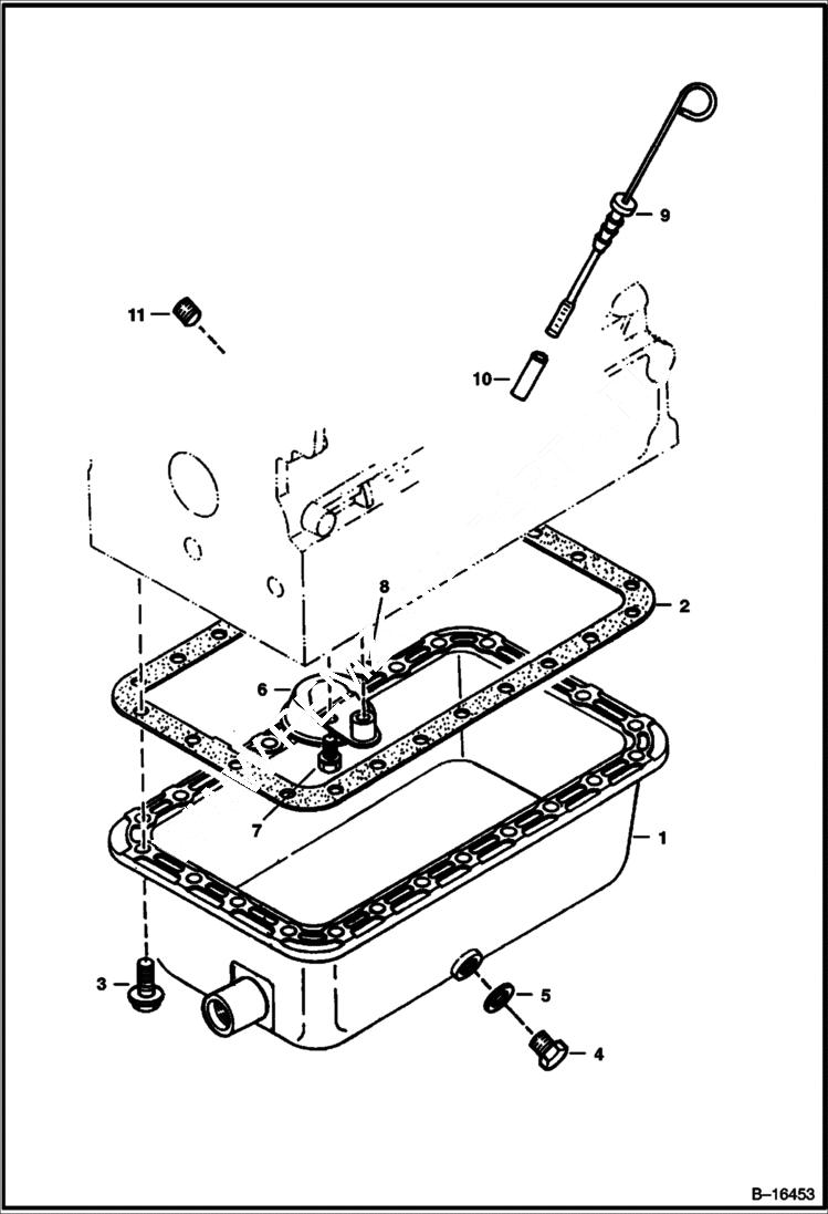 Схема запчастей Bobcat 337 - OIL PAN (Kubota - V2003T) POWER UNIT