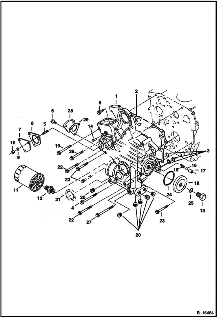 Схема запчастей Bobcat 320 - GEARCASE (Kubota D722-EB-MELROE-1) POWER UNIT