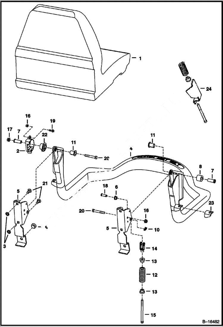 Схема запчастей Bobcat 800s - SEAT & SEAT BAR MAIN FRAME