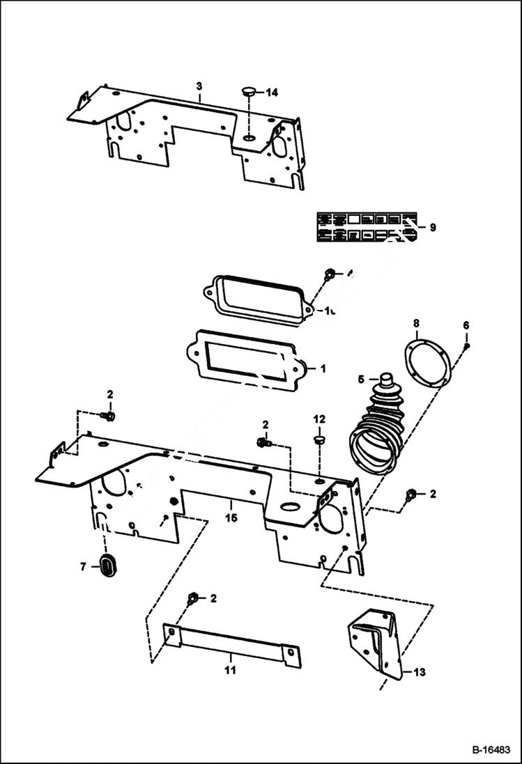 Схема запчастей Bobcat T-Series - PANELS MAIN FRAME