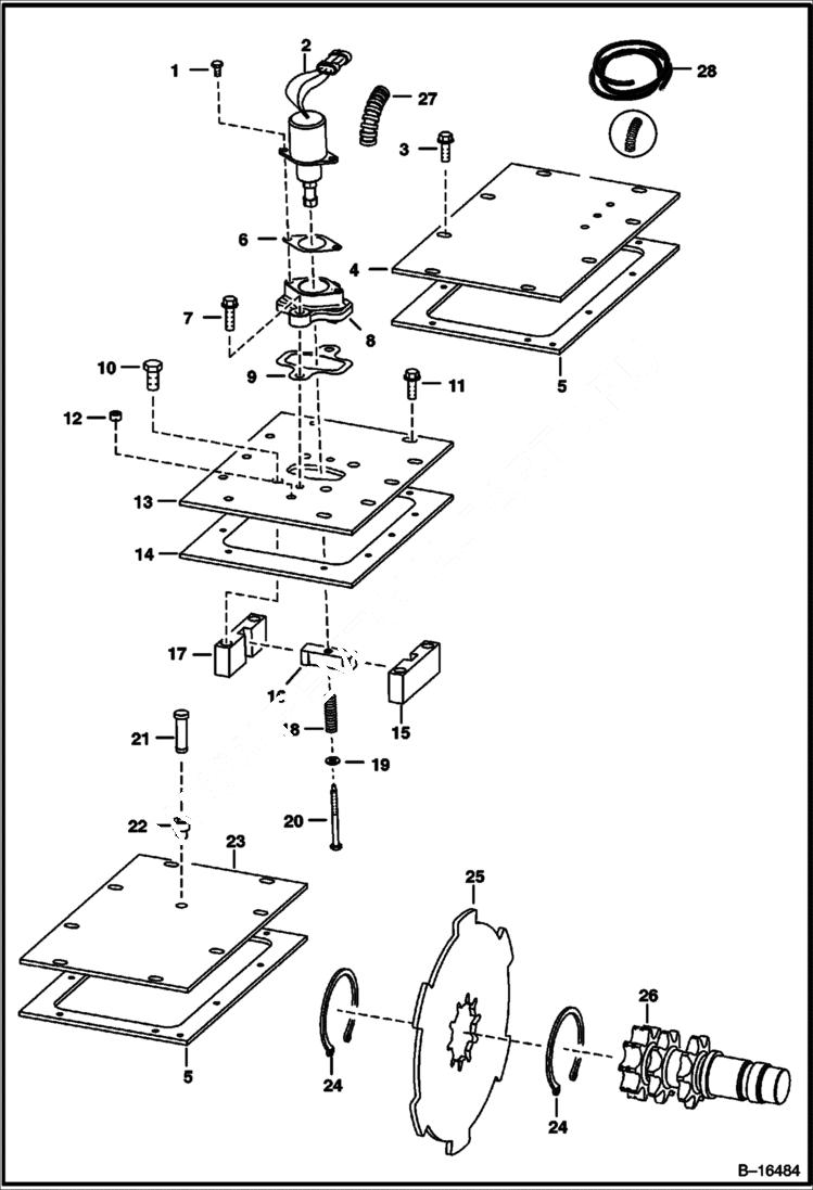 Схема запчастей Bobcat 700s - DISC BRAKE (Non-Flat Top Chaincase) (S/N 5158 35000 & Above, 5162 22000 & Above) DRIVE TRAIN