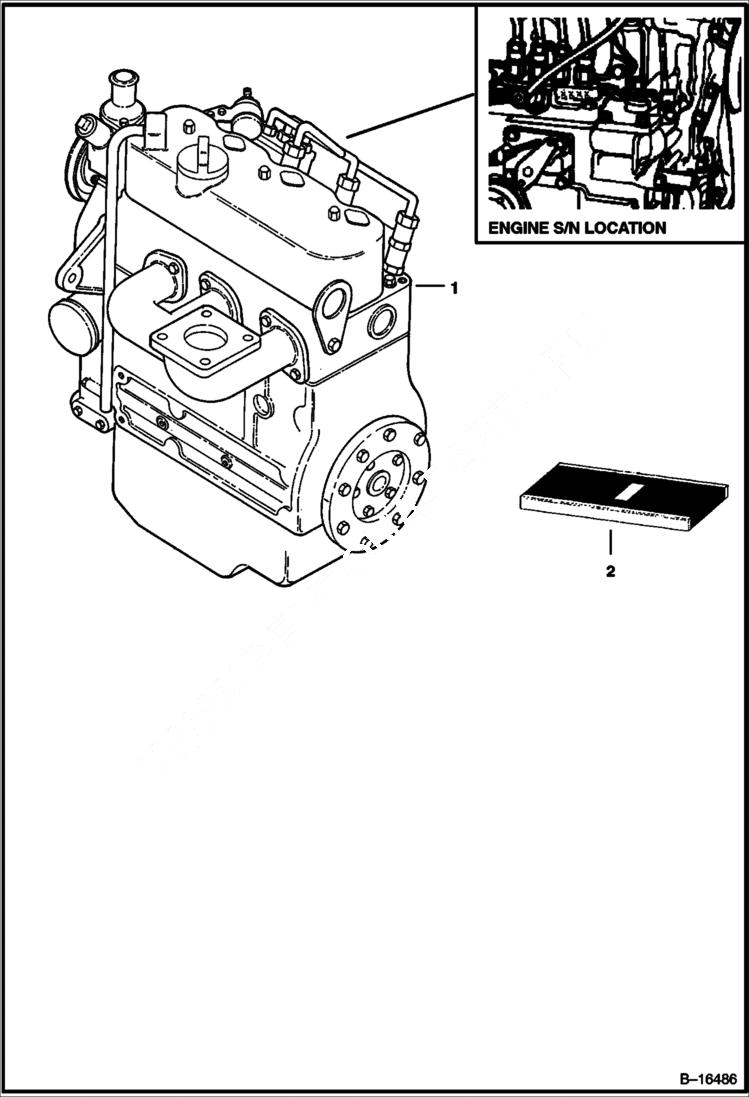 Схема запчастей Bobcat Mini Tracks Loaders - ENGINE & GASKET KITS (Kubota D722) POWER UNIT