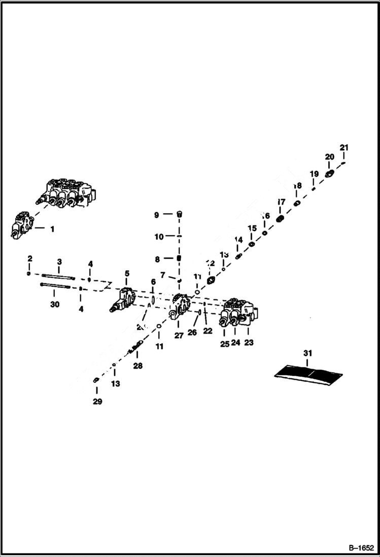 Схема запчастей Bobcat 300s - VALVE SECTION - TILT CONTROL Ward HYDRAULIC SYSTEM