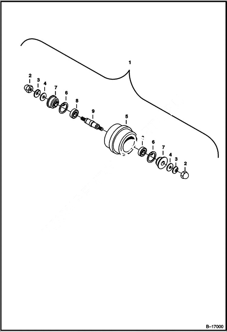 Схема запчастей Bobcat 325 - TRACK ROLLER (Steel Tracks) (W/O Oil Plug) (S/N 232312822 & 232412604 & Above) UNDERCARRIAGE