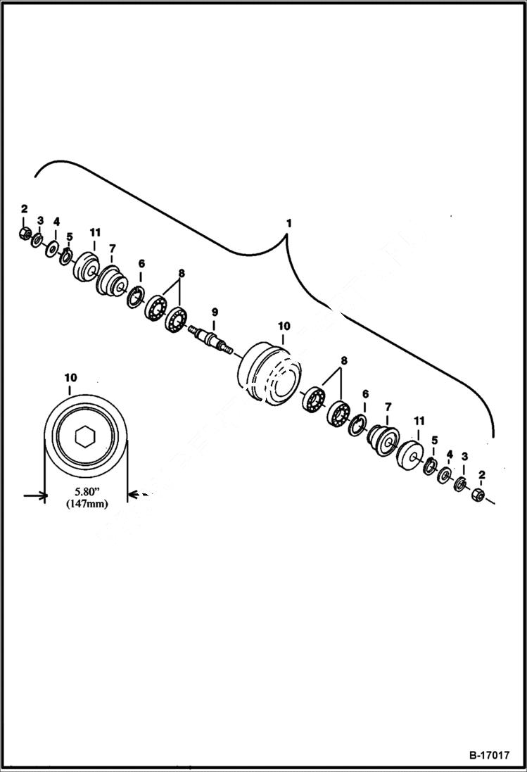 Схема запчастей Bobcat 341 - TRACK ROLLER (Steel Tracks)(W/O Plug) UNDERCARRIAGE