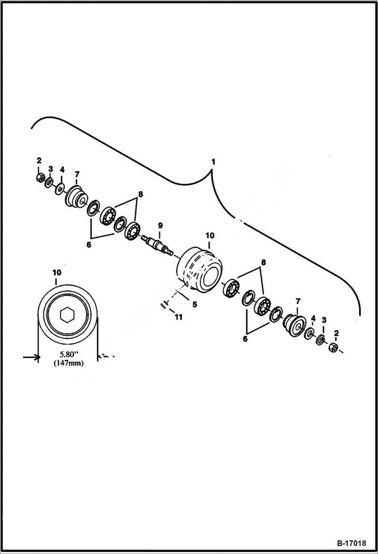 Схема запчастей Bobcat 337 - TRACK ROLLER (Steel Tracks)(W/ Plug) UNDERCARRIAGE