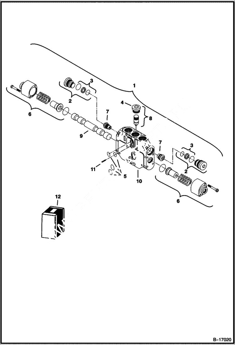 Схема запчастей Bobcat 337 - CONTROL VALVE (Right Travel Section) HYDRAULIC SYSTEM