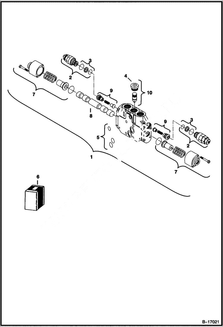 Схема запчастей Bobcat 337 - CONTROL VALVE (Boom Section) HYDRAULIC SYSTEM