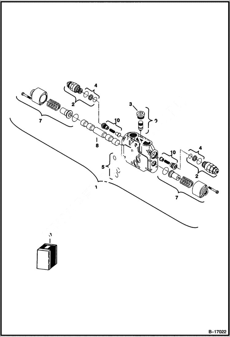 Схема запчастей Bobcat 337 - CONTROL VALVE (Bucket Section) HYDRAULIC SYSTEM