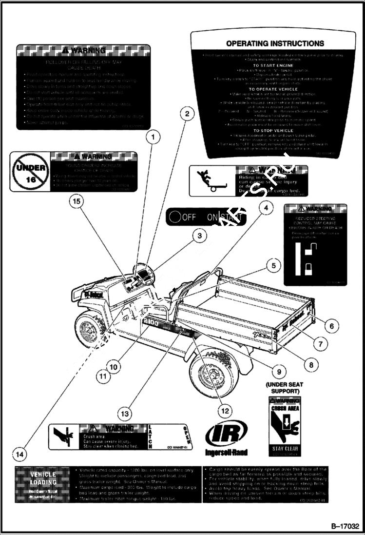 Схема запчастей Bobcat 2100S - DECALS ACCESSORIES & OPTIONS