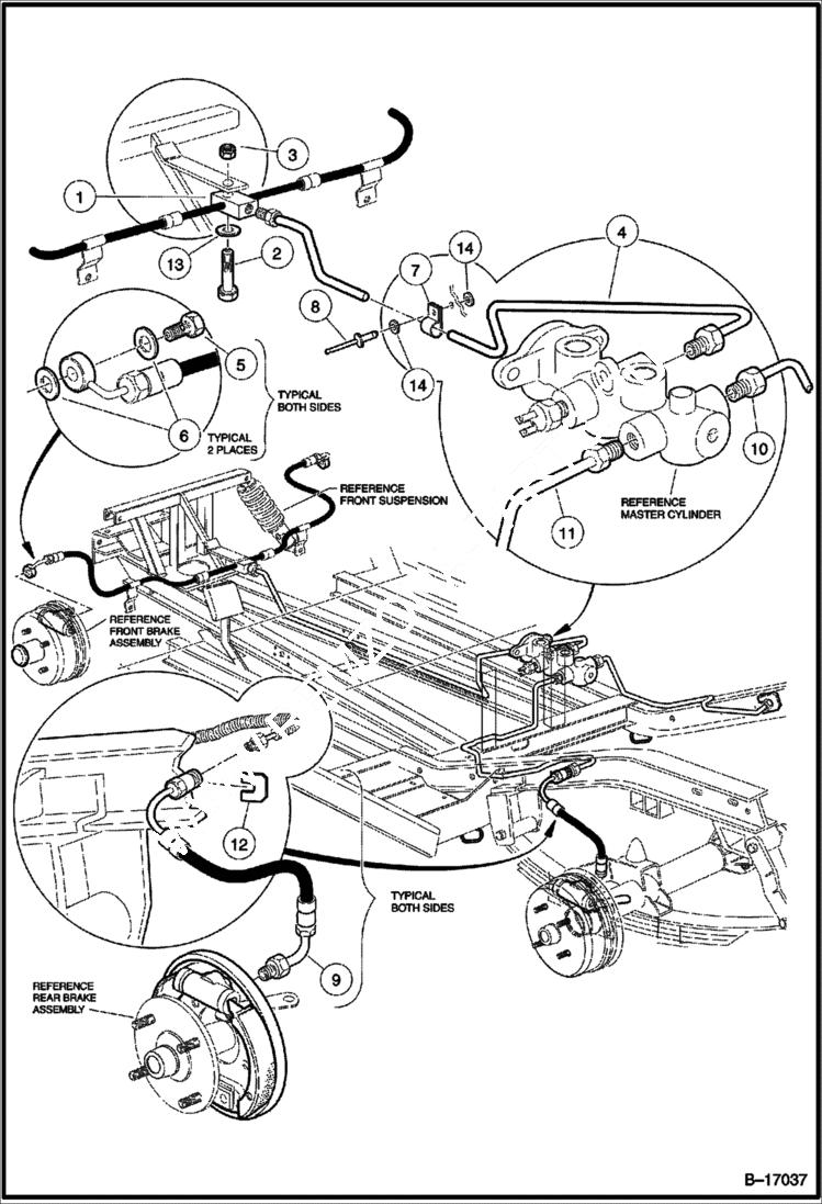 Схема запчастей Bobcat 2100S - HYDRAULIC BRAKE SYSTEM CHASSIS