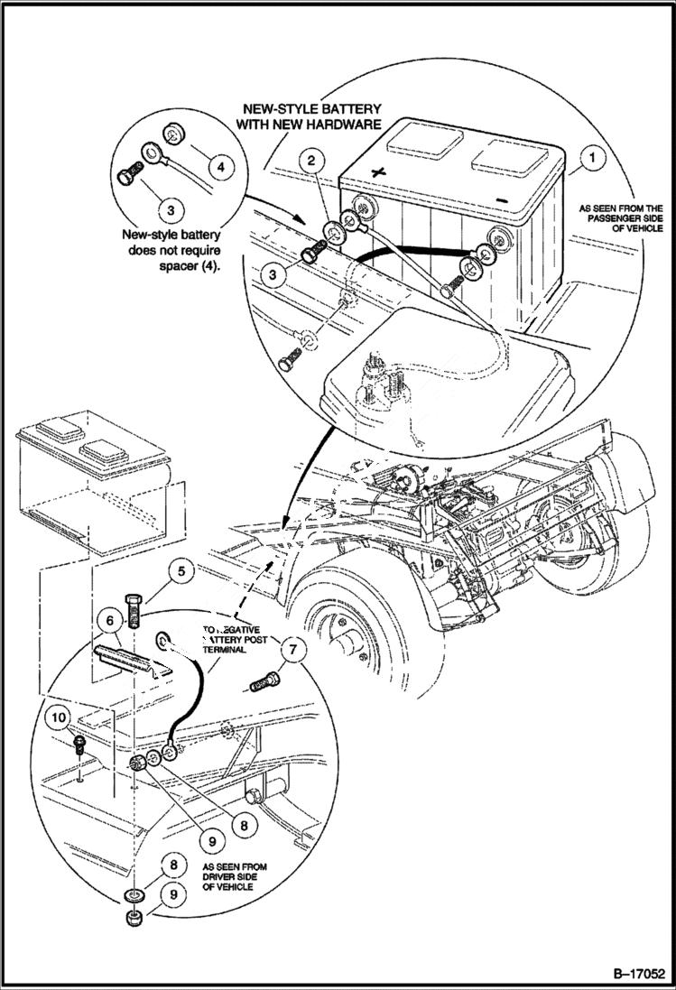 Схема запчастей Bobcat 2100S - BATTERY ELECTRICAL SYSTEM