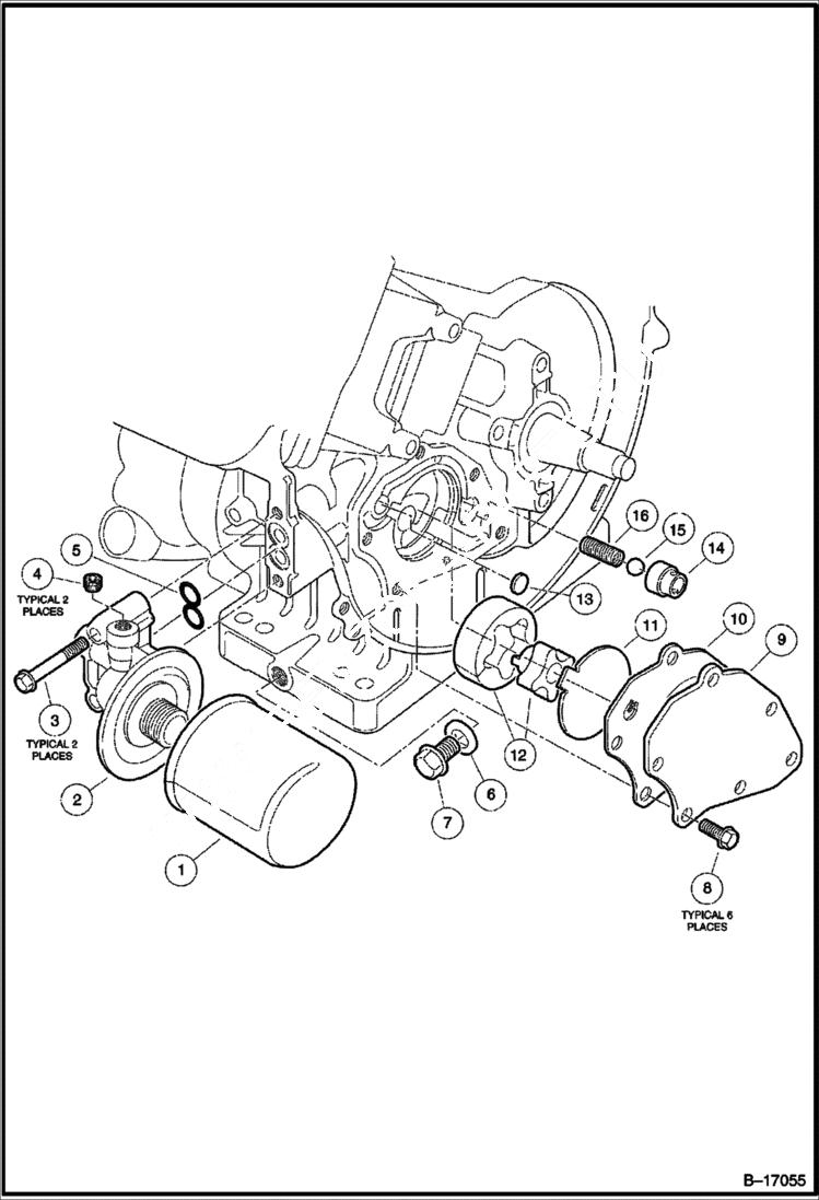 Схема запчастей Bobcat 2100S - OIL CIRCULATION (FE400 Engine) POWER UNIT