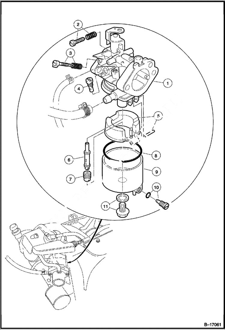 Схема запчастей Bobcat 2100S - CARBURETOR ASSEMBLY POWER UNIT