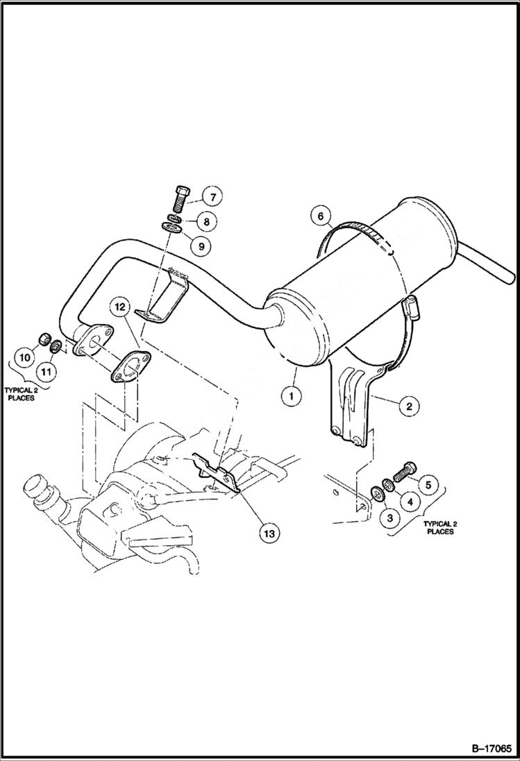 Схема запчастей Bobcat 2100S - EXHAUST SYSTEM POWER UNIT