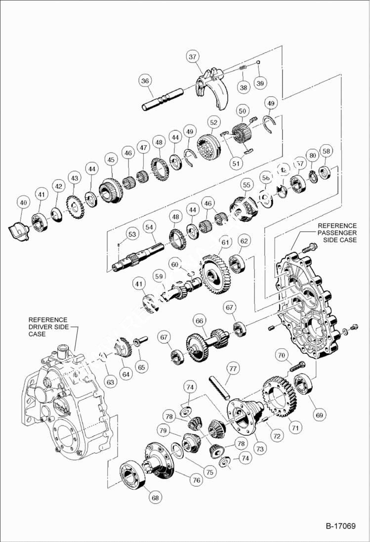 Схема запчастей Bobcat 2100S - F & R TRANSMISSION & GEAR REDUCTION (Unitized Transaxle) DRIVE TRAIN