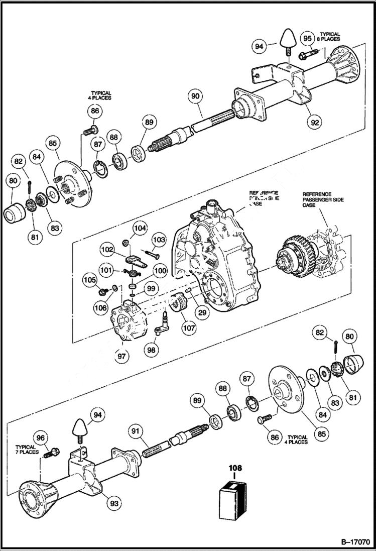 Схема запчастей Bobcat 2100S - DIFFERENTIAL LOCK & AXLES (Unitized Transaxle) DRIVE TRAIN