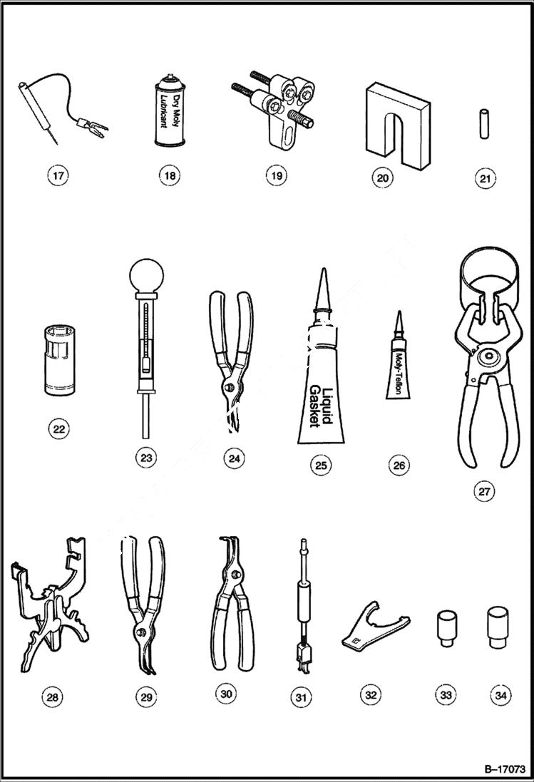 Схема запчастей Bobcat 2100S - MAINTENANCE & SERVICE TOOLS MAINTENANCE ITEMS