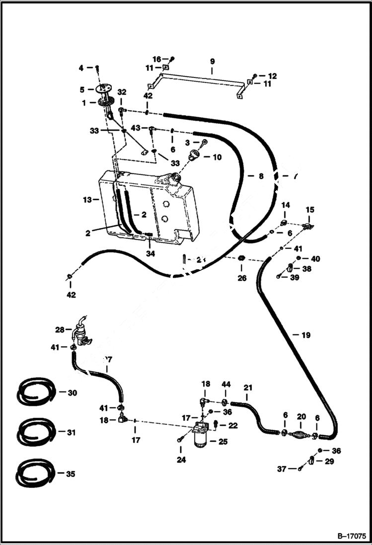 Схема запчастей Bobcat 500s - FUEL SYSTEM MAIN FRAME