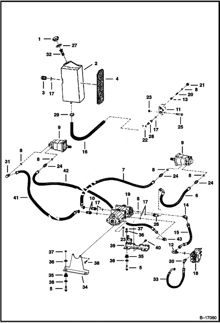 Схема запчастей Bobcat 500s - HYDROSTATIC CIRCUITRY HYDROSTATIC SYSTEM