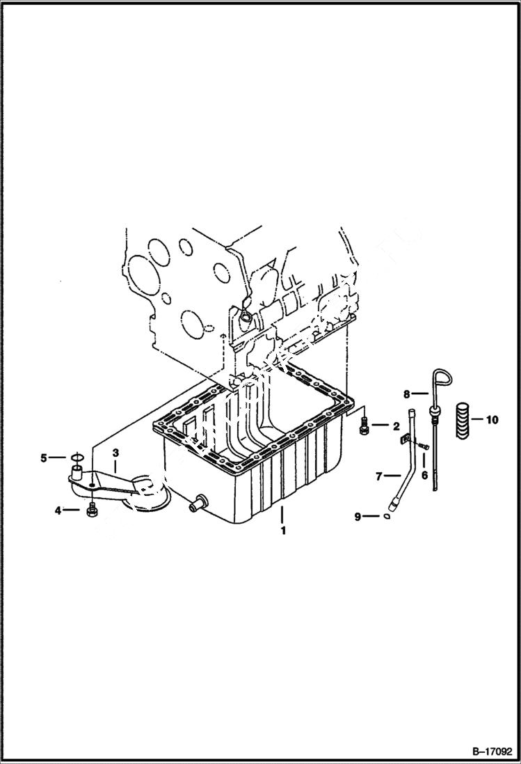 Схема запчастей Bobcat 500s - OIL PAN Kubota D1105 Tier I - S/N 5203 & 5204 (1st 4 Digits) POWER UNIT