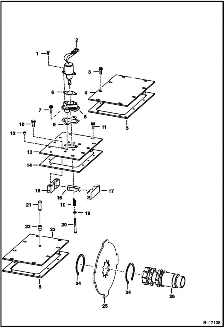Схема запчастей Bobcat S-Series - DISC BRAKE (Non-Flat Top Chaincase) DRIVE TRAIN