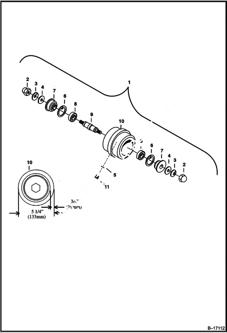 Схема запчастей Bobcat 325 - TRACK ROLLER (Rubber Tracks) (W/ Oil Plug) (S/N 232311037-12821 & 232411020 - 12603) UNDERCARRIAGE