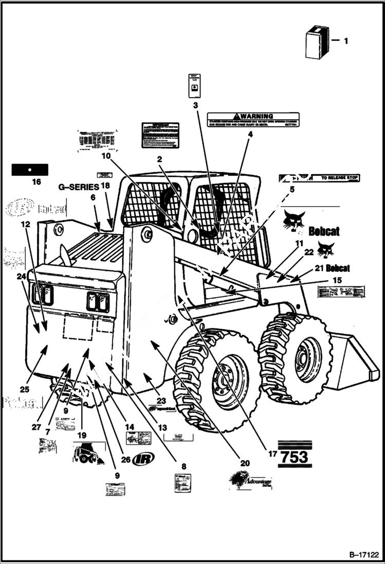 Схема запчастей Bobcat 700s - DECALS ACCESSORIES & OPTIONS