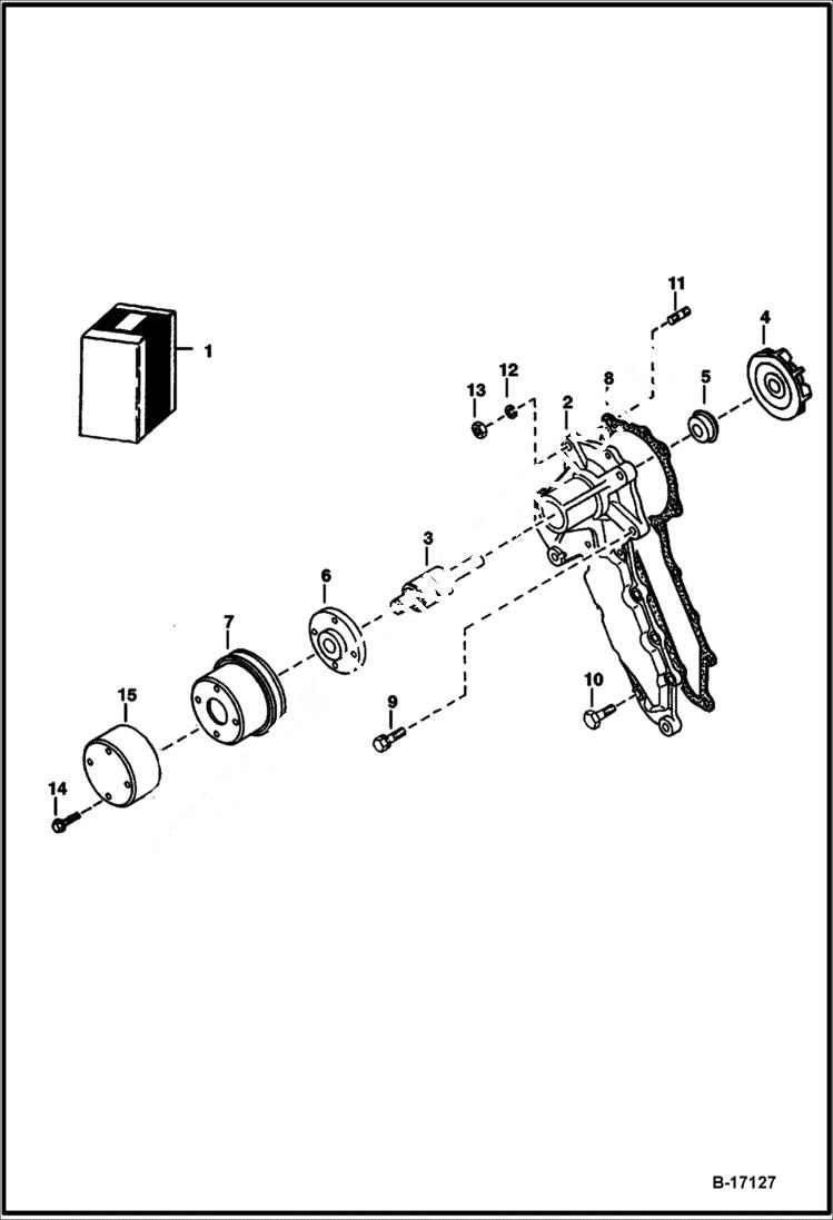 Схема запчастей Bobcat 341 - WATER PUMP (Kubota - V2003T) POWER UNIT